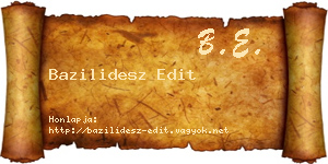Bazilidesz Edit névjegykártya